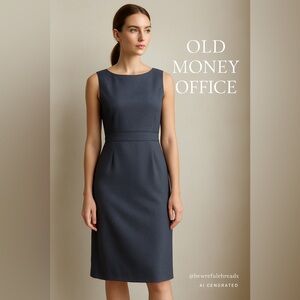 Laura Ashley Wool blend purplish blue Midi Dress Classic Workwear Size 8 (M)